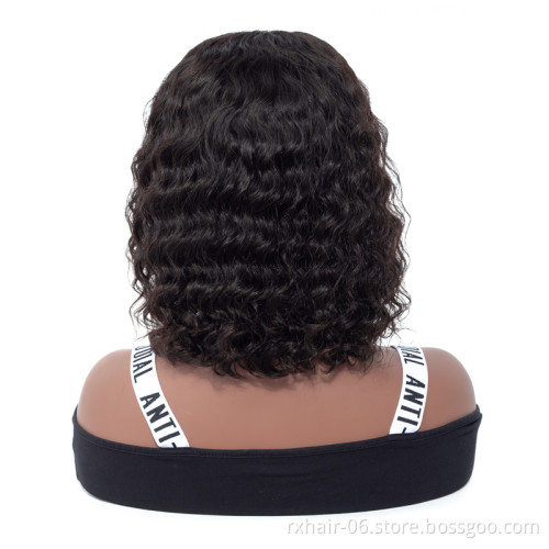 ISEE HAIR Pre plucked Glueless Full Lace Unprocessed Brazilian Natural Wave Bob Short Wavy Hair Wholesale Human Lace Wig